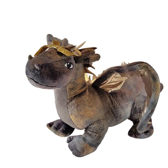 Gold & Gray Dragon Plush & 5 Mini Dragons Inside 15" Stuffed Animal Plushy - Picture 8 of 11